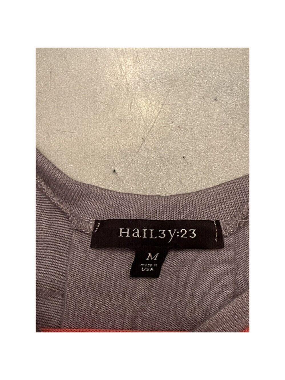 Hail3y:23 Color Block Pink Gray Pullover Sweater Medium - Picture 2 of 4